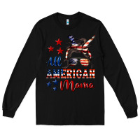 Black All American Mama Long Sleeve Tee - LillyAllenDesigns