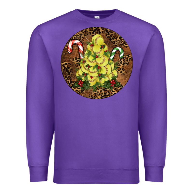Softball Leopard  Christmas Premium Sweatshirt by RanaPortraitStore | Teevron