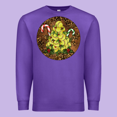 Softball Leopard  Christmas Premium Sweatshirt Designed By Ranaportraitstore