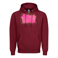 Burgundy gemstone pink leopard background Zipper Hoodie - JahusDesignShop