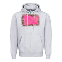 Heather Grey gemstone pink leopard background Zipper Hoodie - JahusDesignShop