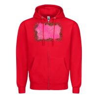 Red gemstone pink leopard background Zipper Hoodie - JahusDesignShop