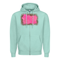Seafoam gemstone pink leopard background Zipper Hoodie - JahusDesignShop