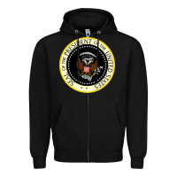 Black fake seal of the president of the united states Zipper Hoodie - DesigneFamous