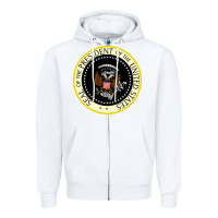 White fake seal of the president of the united states Zipper Hoodie - DesigneFamous