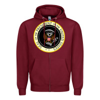 Burgundy fake seal of the president of the united states Zipper Hoodie - DesigneFamous