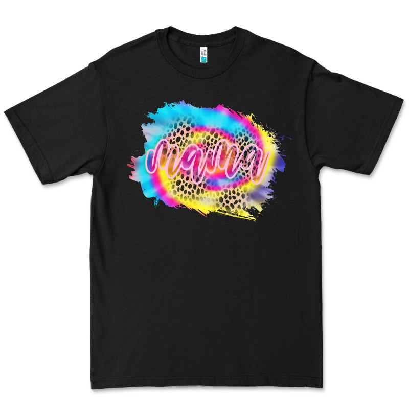 Mama Tie Dye Leopard Premium Tee by CowCowDesign | Teevron