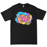 Black Mama Tie dye Leopard Premium Tee - CowCowDesign