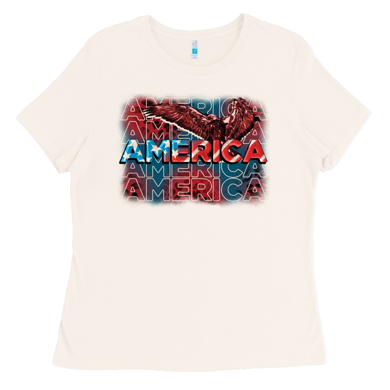 America America America America 4th Of July Ladies Tee by FaDigitalArtStudio | Teevron