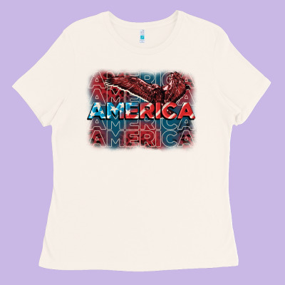 America America America America 4th Of July Ladies Tee Designed By Fadigitalartstudio