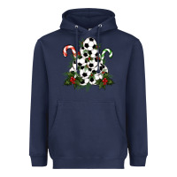 Navy Lightning Soccer Christmas Tree Heavyweight Hoodie - RanaPortraitStore
