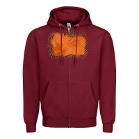 Burgundy gemstone orange leopard background Zipper Hoodie - JahusDesignShop