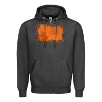 Charcoal Heather gemstone orange leopard background Zipper Hoodie - JahusDesignShop