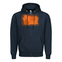 Navy gemstone orange leopard background Zipper Hoodie - JahusDesignShop