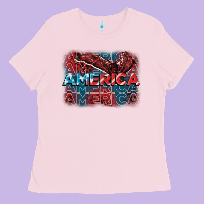 America America America America 4th Of July Ladies Tee Designed By Fadigitalartstudio
