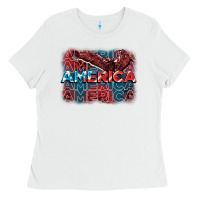 White America america america america 4th of july Ladies Tee - FaDigitalArtStudio