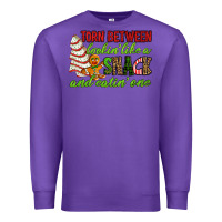 Purple Torn between lookin' like a snack and eatin' one Premium Sweatshirt - RanaPortraitStore