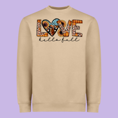 Hello Fall Love Heavyweight Sweatshirt Designed By Jahusdesignshop