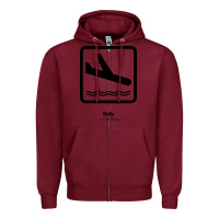 Burgundy sully movie silhouette Zipper Hoodie - DesigneFamous