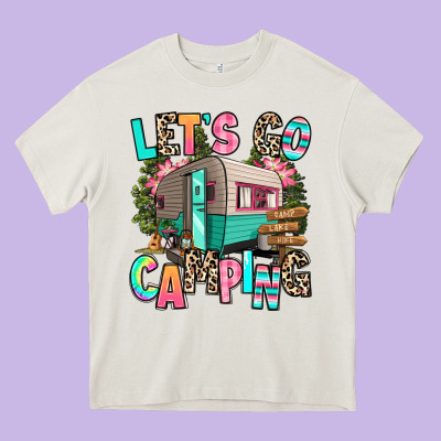 Let's Go Camping Heavy Core Tee Designed By Ranaportraitstore