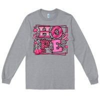Heather Grey Hope Breast Cancer Awareness Fall Long Sleeve Tee - LillyAllenDesigns
