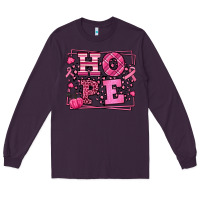 Plum Hope Breast Cancer Awareness Fall Long Sleeve Tee - LillyAllenDesigns