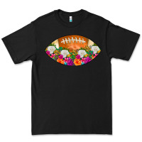 Black American Football Floral Premium Tee - CowCowDesign