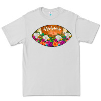 Dove Grey American Football Floral Premium Tee - CowCowDesign