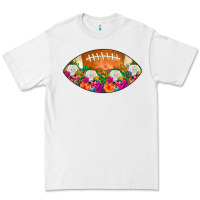 White American Football Floral Premium Tee - CowCowDesign