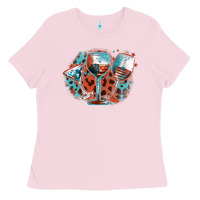 Bubblegum Pink American wines Ladies Tee - FaDigitalArtStudio