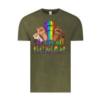 Vintage Olive We Are All Human Vintage Tee - BundleAndBundleShop