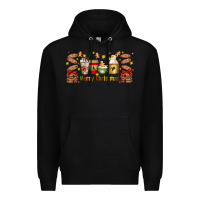 Black Christmas coffee cups Premium Hoodie - Artiststas