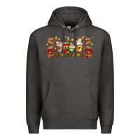 Charcoal Heather Christmas coffee cups Premium Hoodie - Artiststas