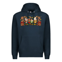 Navy Christmas coffee cups Premium Hoodie - Artiststas