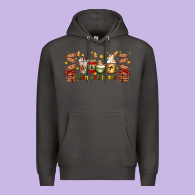 Christmas Coffee Cups Premium Hoodie Designed By Artiststas