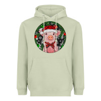 Matcha Sitting Pig Christmas Heavyweight Hoodie - RanaPortraitStore