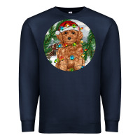 Navy Toy Poodle And Farm Premium Sweatshirt - RanaPortraitStore