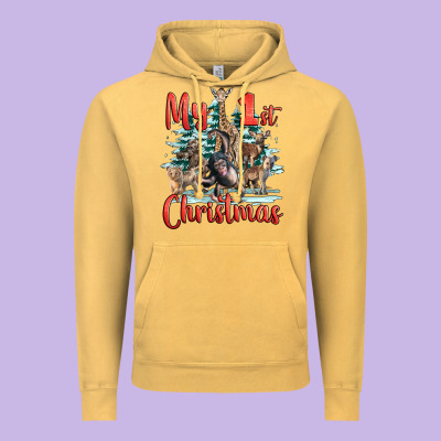 My First Christmas Baby Safari Animals Vintage Hoodie Designed By Lillyallendesigns