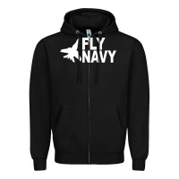 Black fly navy Zipper Hoodie - DesigneFamous