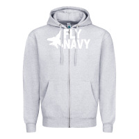 Heather Grey fly navy Zipper Hoodie - DesigneFamous