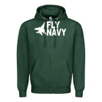 Sports Green fly navy Zipper Hoodie - DesigneFamous