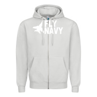 Dove Grey fly navy Zipper Hoodie - DesigneFamous