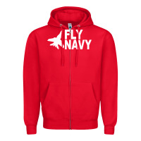 Red fly navy Zipper Hoodie - DesigneFamous