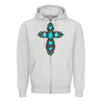 Dove Grey gemstone leopard cross Zipper Hoodie - JahusDesignShop