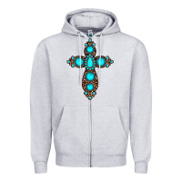 Heather Grey gemstone leopard cross Zipper Hoodie - JahusDesignShop