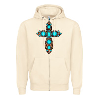 Sandshell gemstone leopard cross Zipper Hoodie - JahusDesignShop