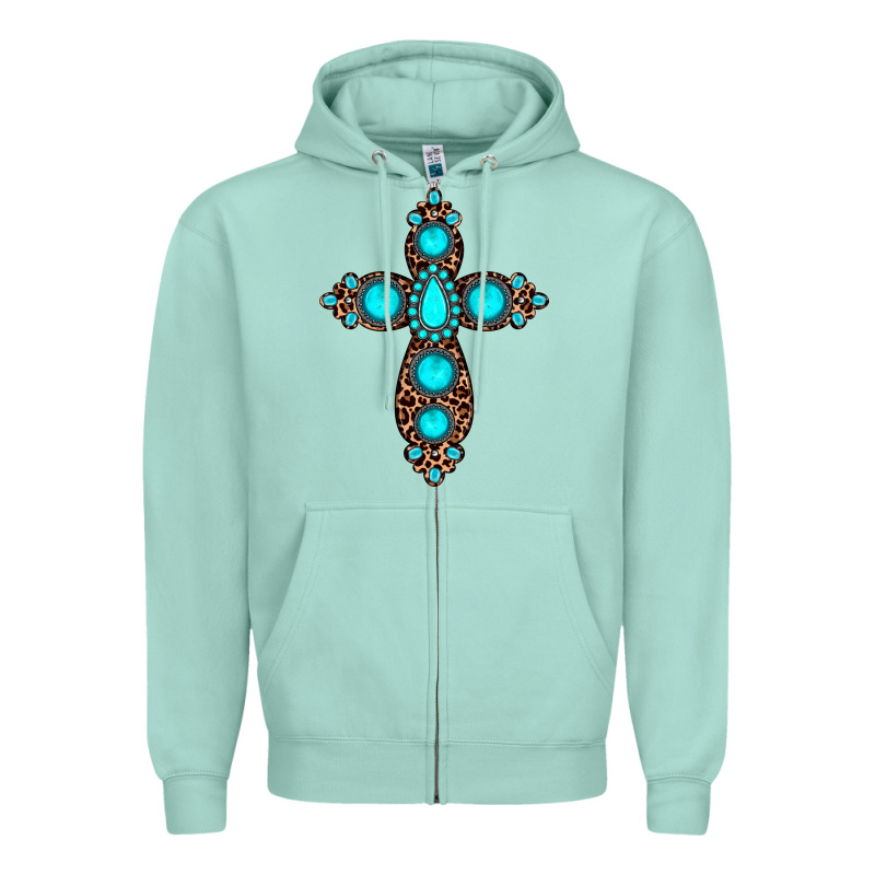 Gemstone Leopard Cross Zipper Hoodie by JahusDesignShop | Teevron