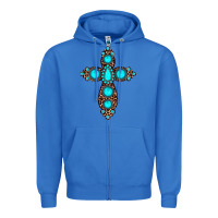 True Royal gemstone leopard cross Zipper Hoodie - JahusDesignShop