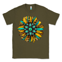 Army Green turquoise leopard sunflower Classic Tee - Jasminsmagicworld
