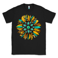 Black turquoise leopard sunflower Classic Tee - Jasminsmagicworld